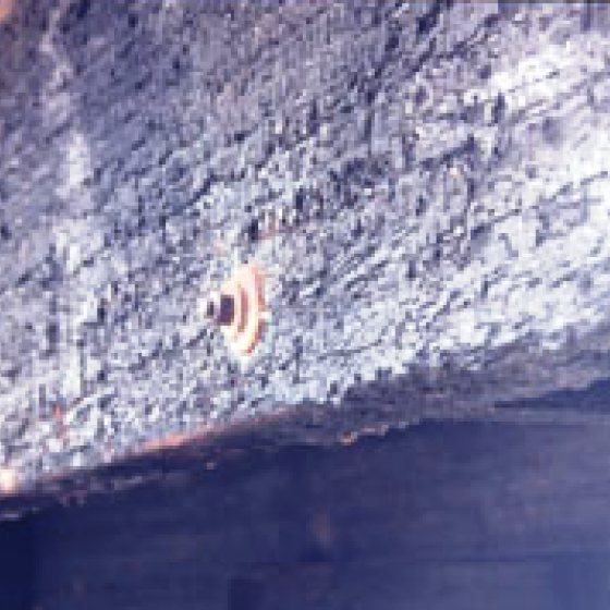 a close-up of a wood beam