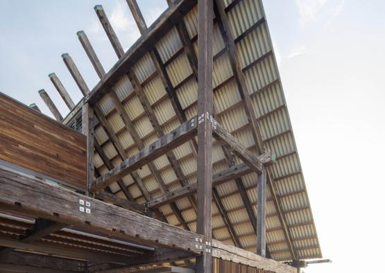 a building with a roof