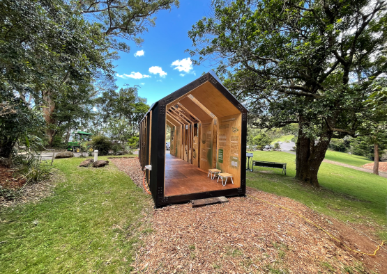 a building with a door open