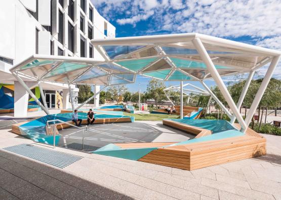 a pool with a glass roof