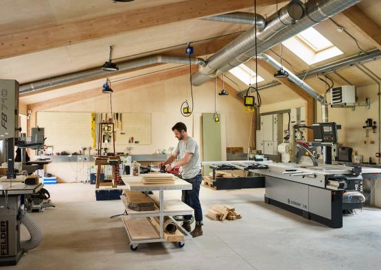 a man working in a workshop