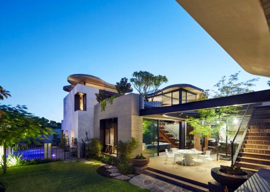 a house with a patio and a pool