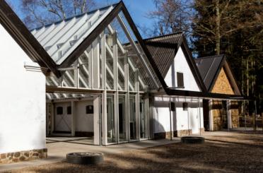 a building with a glass roof