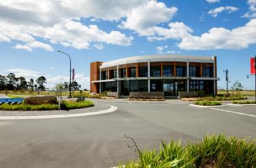 a building with a circular entrance